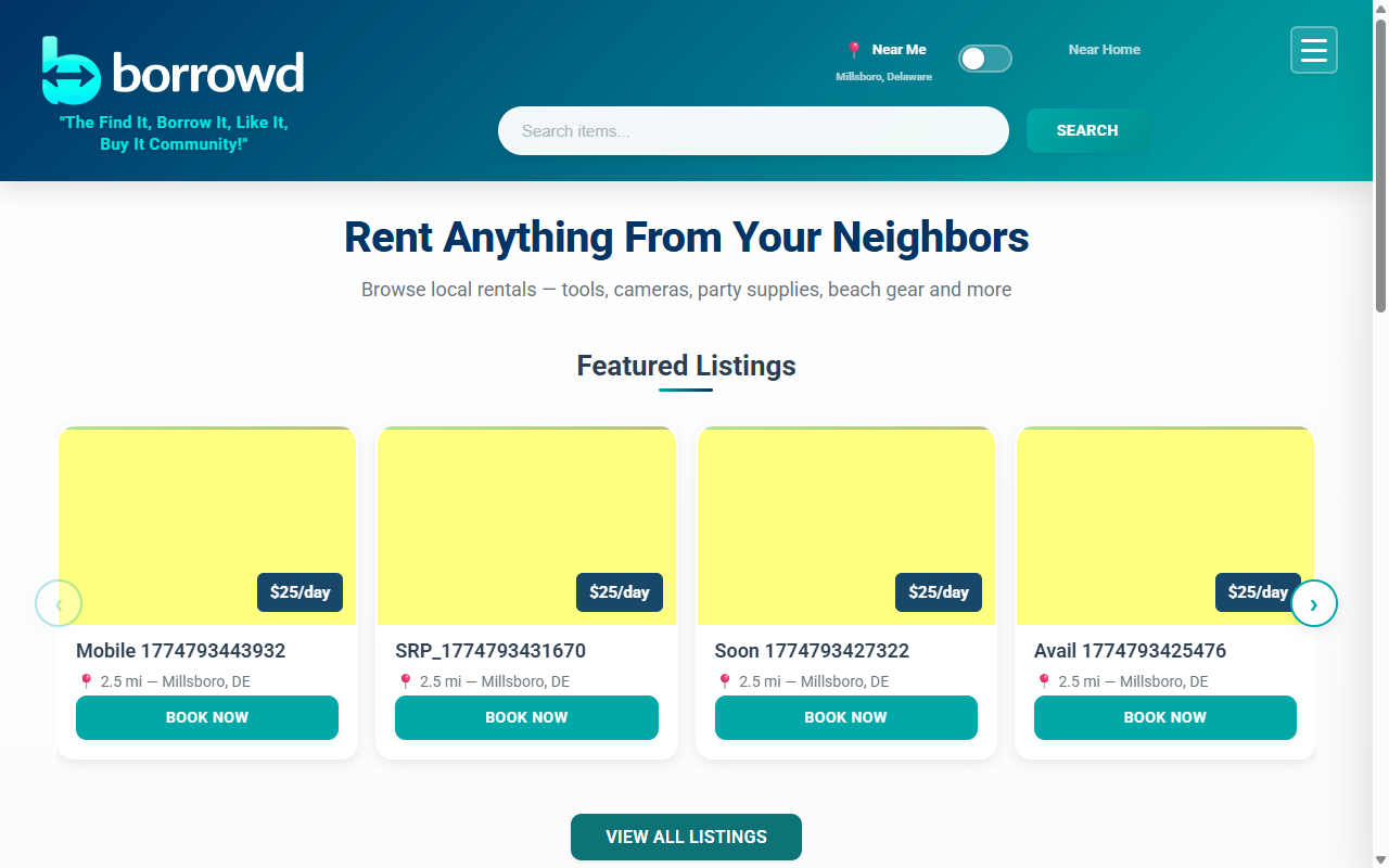 MyVicino home page